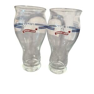 2 Samuel Adams Boston Lager Beer Advertisement Glasses, Bar Ware